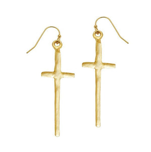 Tall Cross Earrings-Blue Hand Home