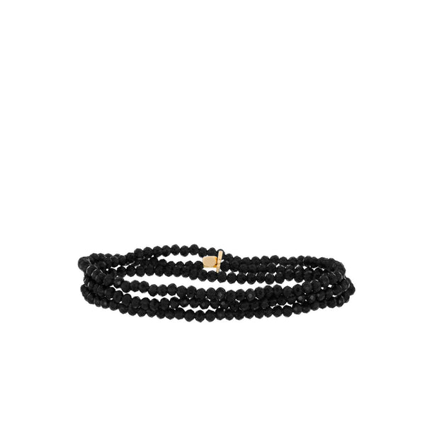 Mini stretch crystal beaded wrap bracelet-Blue Hand Home