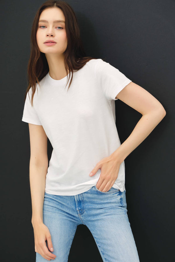 NEW COLOR-CLASSIC CUT ACID WASH COTTON T-SHIRT-Blue Hand Home