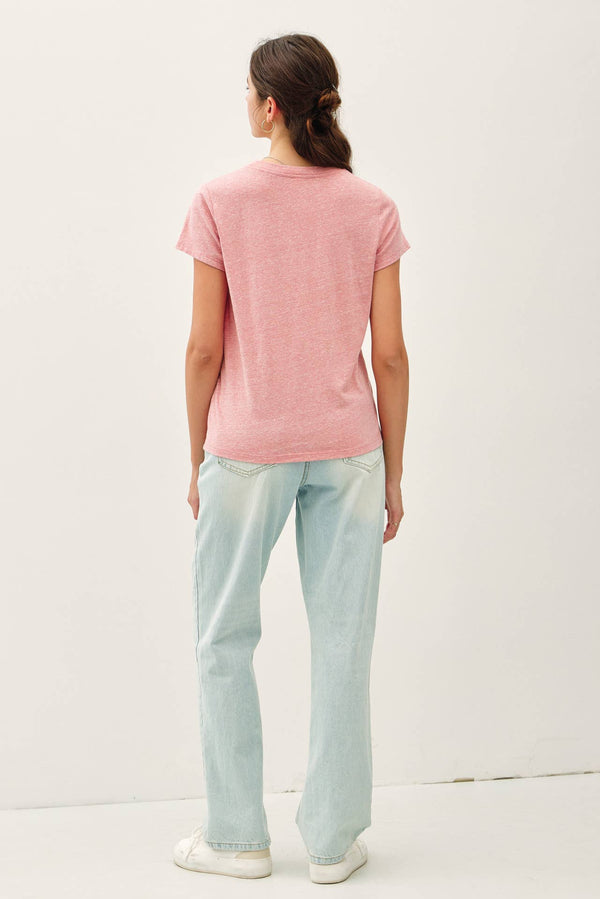 SOFT ROUND NECK SOLID BASIC TEE SHIRT-Blue Hand Home