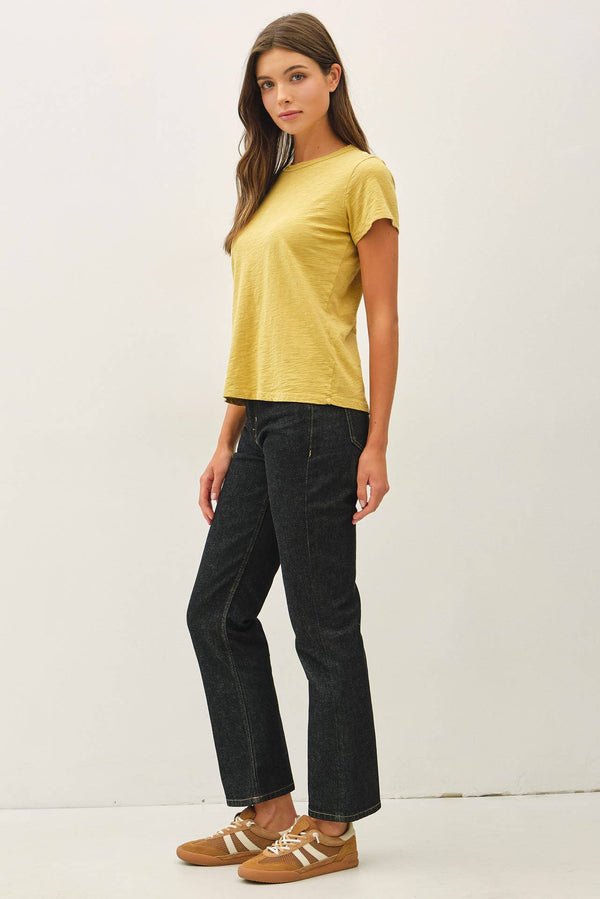 [NEW SHADE]GARMENT DYED COTTON SLUB TEE