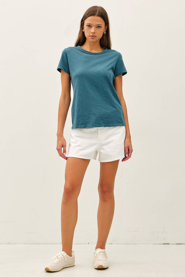 [NEW SHADE]GARMENT DYED COTTON SLUB TEE