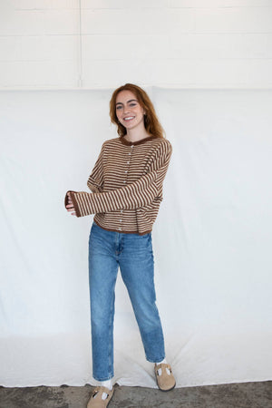 Piper Cardigan - Mini Striped-Blue Hand Home