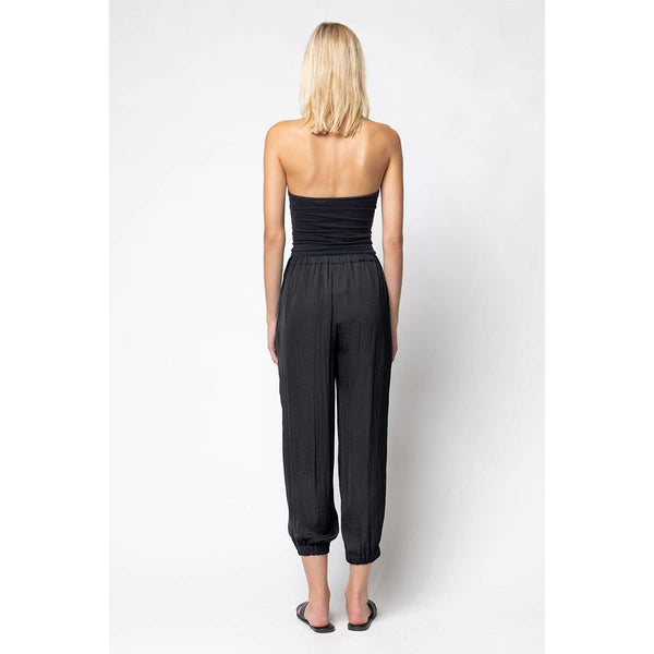 Pleated Pull-on Satin Joggers-Blue Hand Home