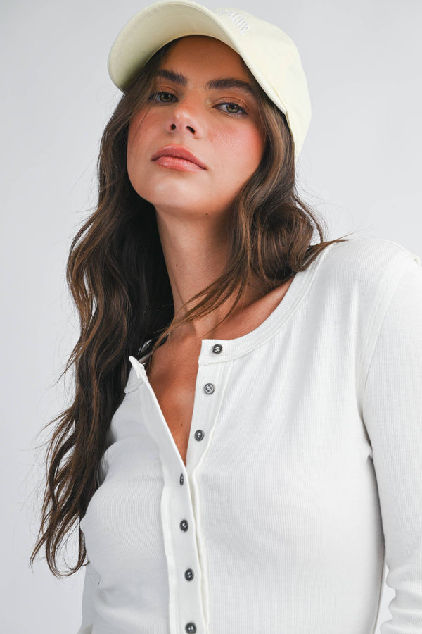 8630hk Henley Long Sleeve Top