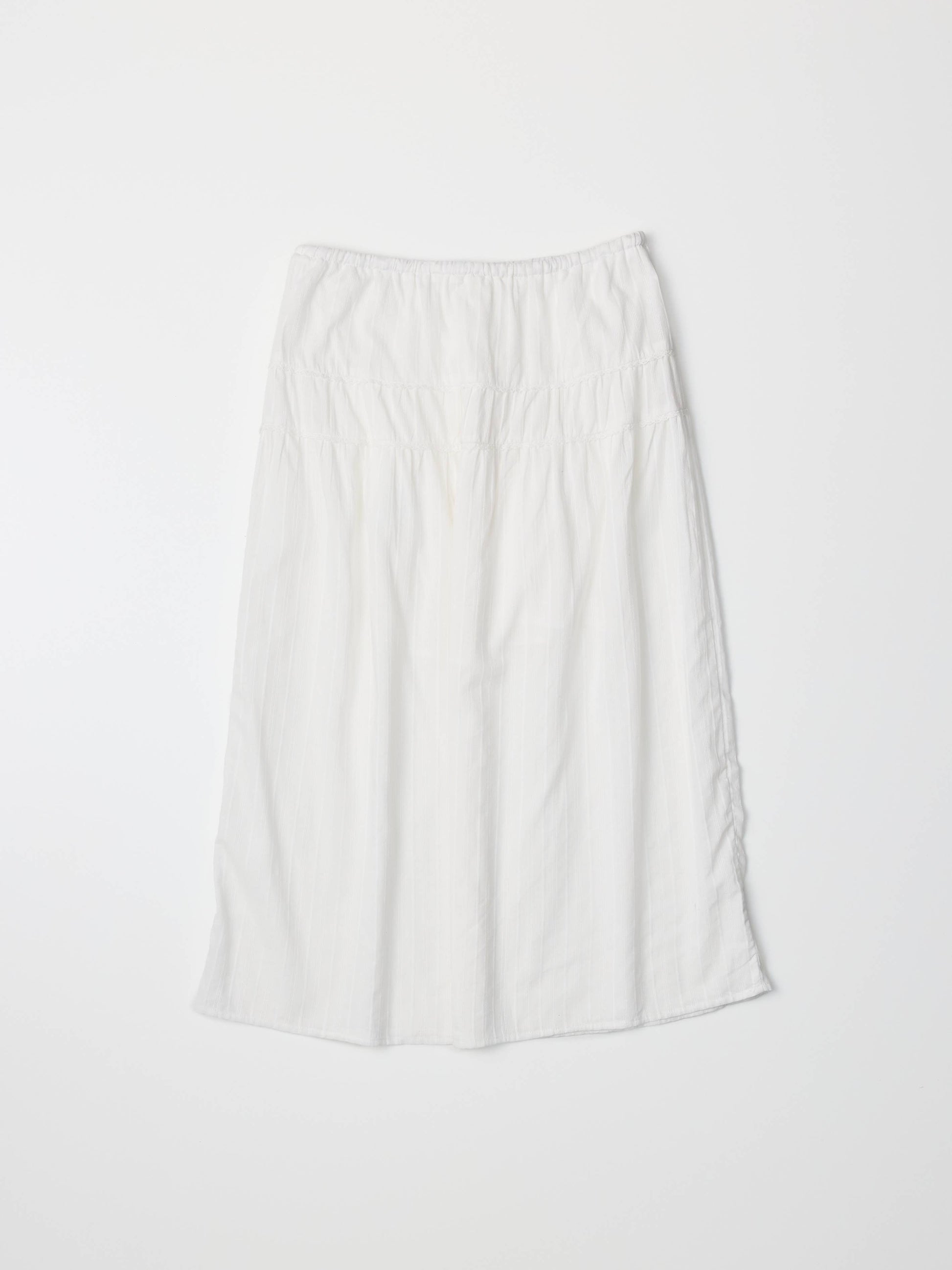 The Keaton Skirt | Lace Trimmed Midi Skirt-Blue Hand Home