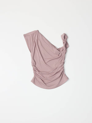 The Itria Top | Twist Shoulder Knit Top-Blue Hand Home