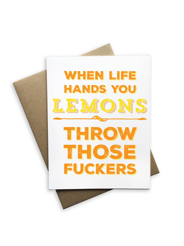 When Life Hands You Lemons, Greeting Card-Blue Hand Home