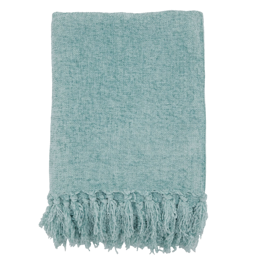 Chenille Throw-Blue Hand Home