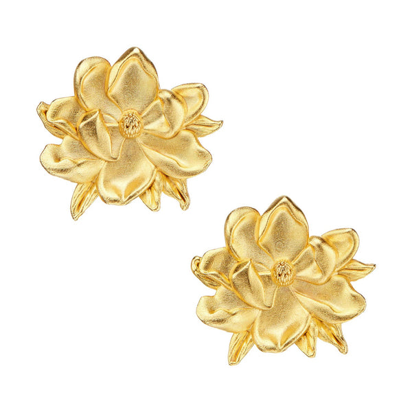 Magnolia Studs Earrings-Blue Hand Home