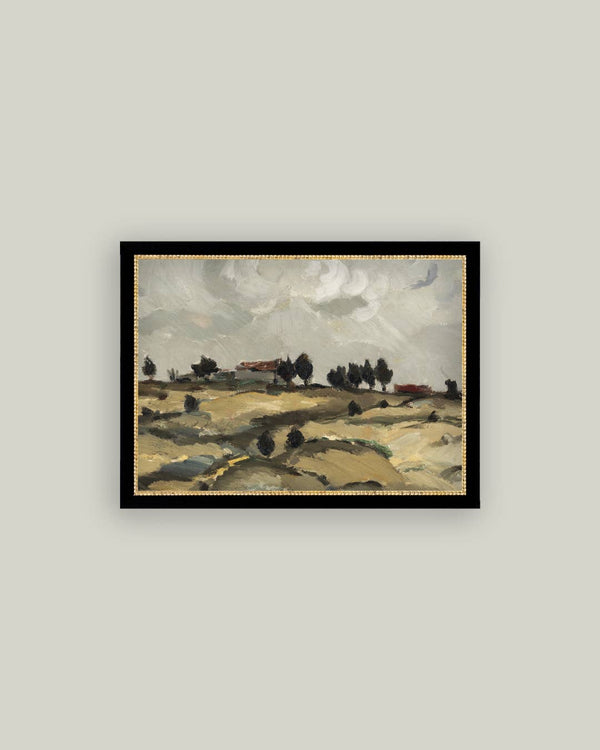 Hillside Home Framed Antique Art-Blue Hand Home