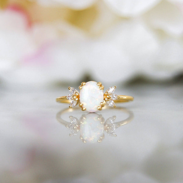 Opal & Diamond Treasured Love Ring-Blue Hand Home
