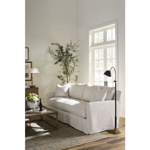 89" Lilah Bench Slipcovered Express Sofa-Blue Hand Home