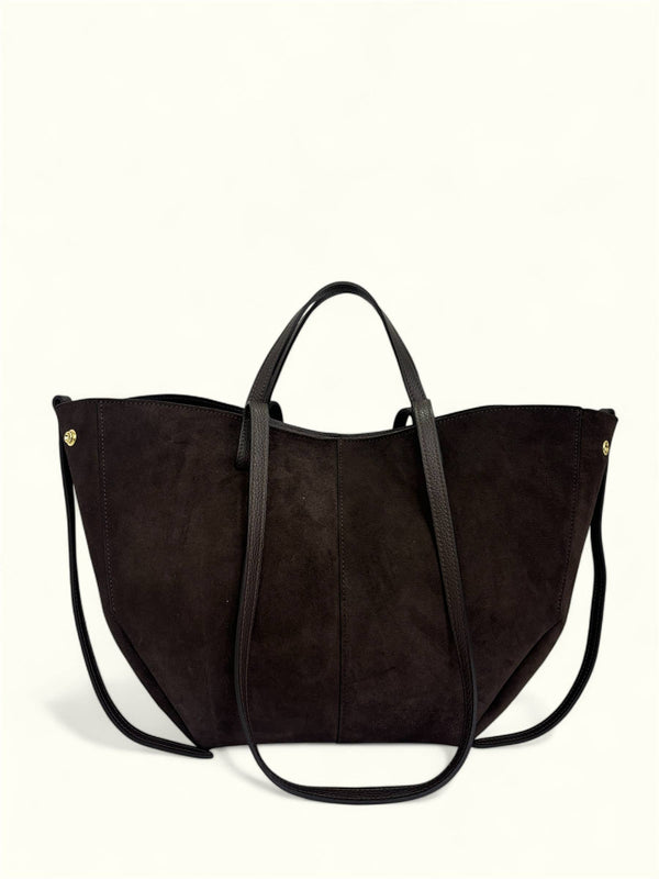 Handcrafted Italian Suede Leather Bag Made In Italy