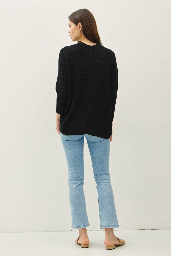 NEW COLOR- DOLMAN SLEEVE OPEN FRONT CARDIGAN-Blue Hand Home