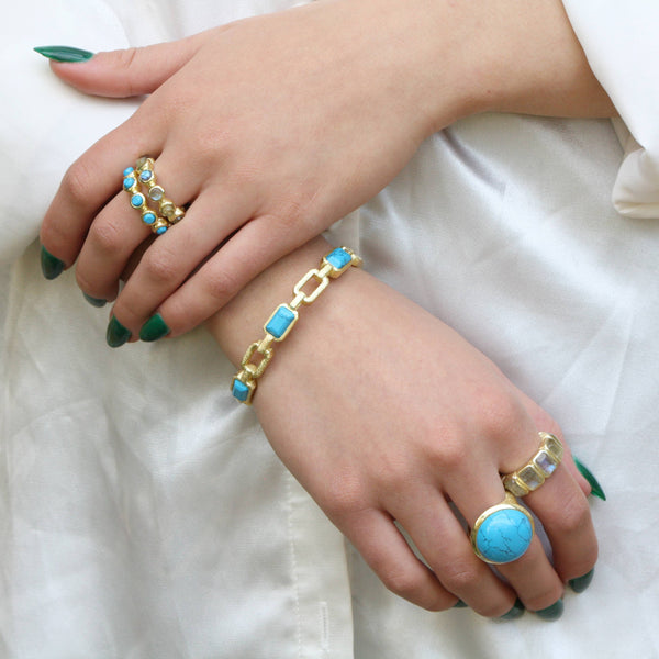 Kiana Stone Ring-Blue Hand Home