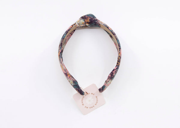 Handmade Women's Liberty Print Knot Headband for Spring-Blue Hand Home
