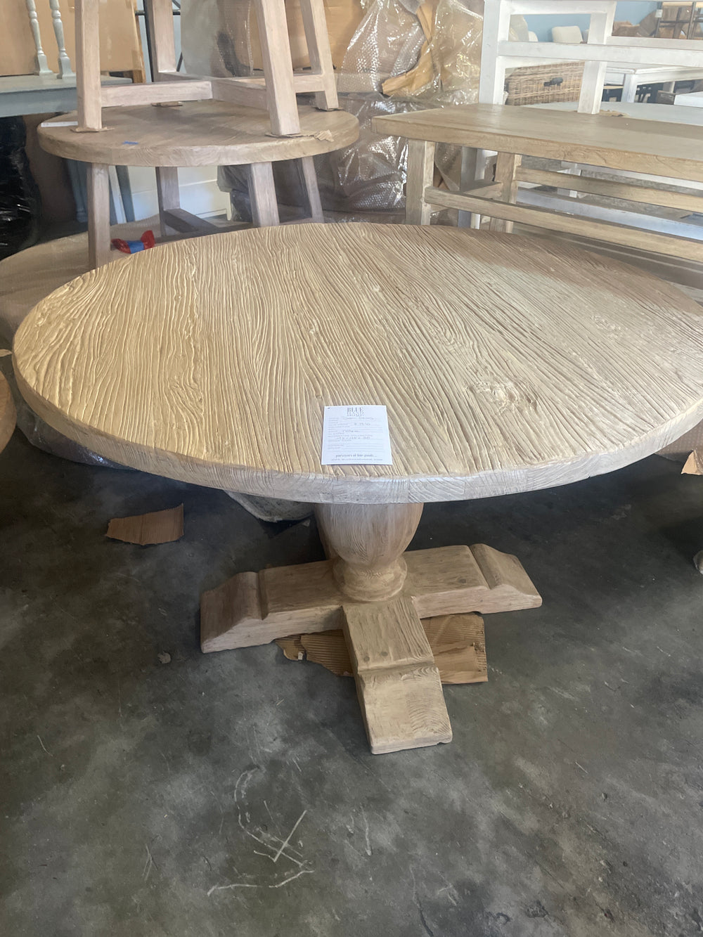 Demi Pedastal Dining Table-Blue Hand Home