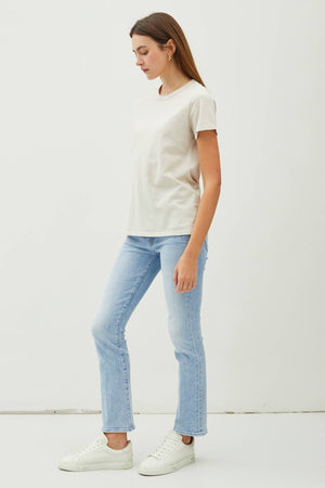NEW SHADE-GARMENT DYED COTTON SLUB TEE-Blue Hand Home