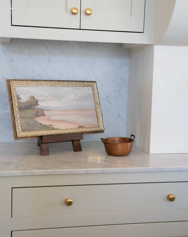 Beach Near Etretat Framed Antique Art-Blue Hand Home