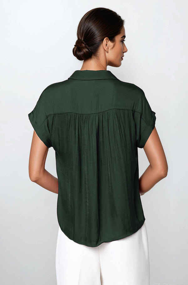 Short Sleeve Blouse - F-Blue Hand Home