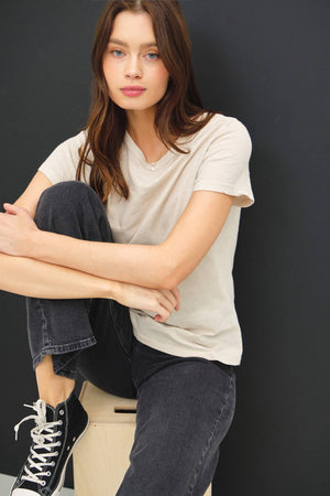 [NEW SHADE]GARMENT DYED COTTON SLUB TEE