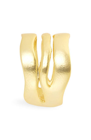 Wavy Line Ring: Perfect Accessory for Any Outfit: Gold-Blue Hand Home