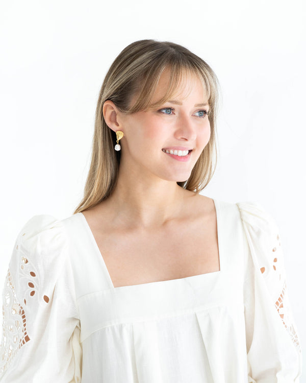 Pearl Oyster Earrings-Blue Hand Home