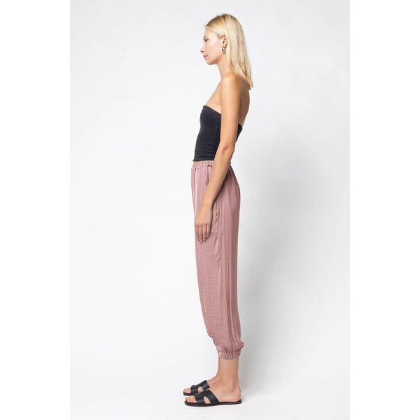 Pleated Pull-on Satin Joggers-Blue Hand Home