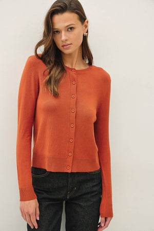 Ultra Soft Essential Basic Crewneck Button Up Cardigan