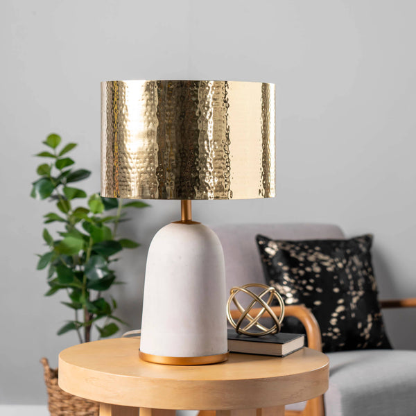Monroe 25" Concrete & Iron Table Lamp-Blue Hand Home