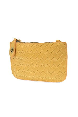Faux Wide Woven Mini Crossbody Wristlet Clutch-Blue Hand Home