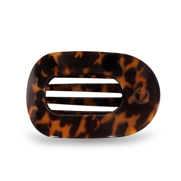 Round Flat Hair Clip | Medium | Tortoise-Blue Hand Home
