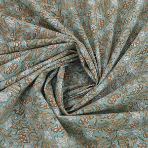 Bohemian Block Bedsheet With Pillow Cover -Throny Stems-Blue Hand Home
