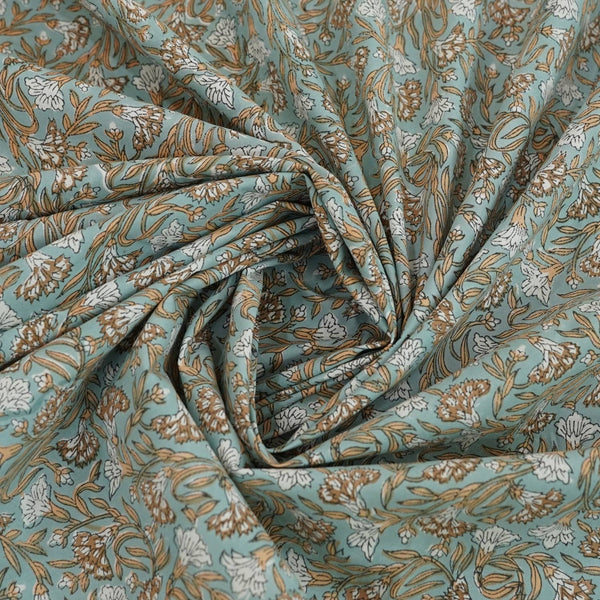 Bohemian Block Bedsheet With Pillow Cover -Throny Stems-Blue Hand Home