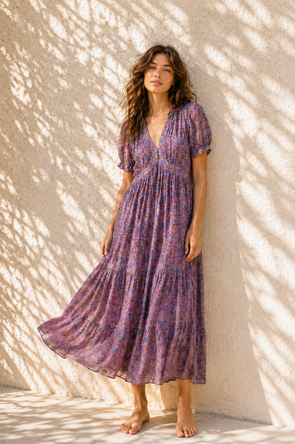 24121724-Soft Printed Tiered Maxi Dress-Blue Hand Home