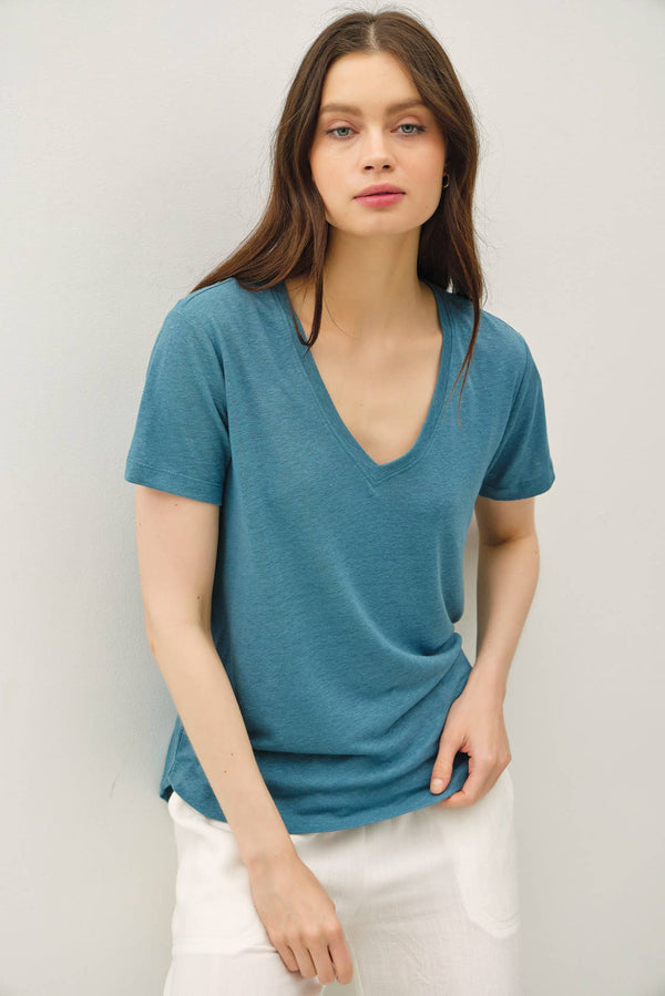 Basic V-Neck Short Sleeve T-Shirt