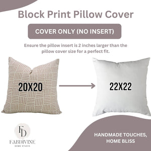 Unique Block Print Linen Blend Cushion Cover - Chaupath-Blue Hand Home