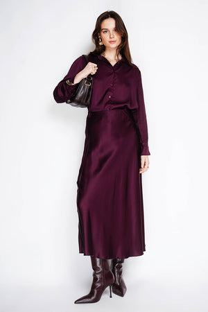 Satin skirt 2549-Blue Hand Home