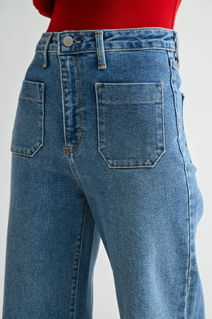 Patch Pocket Wide Leg - Medium Denim - Bp433j