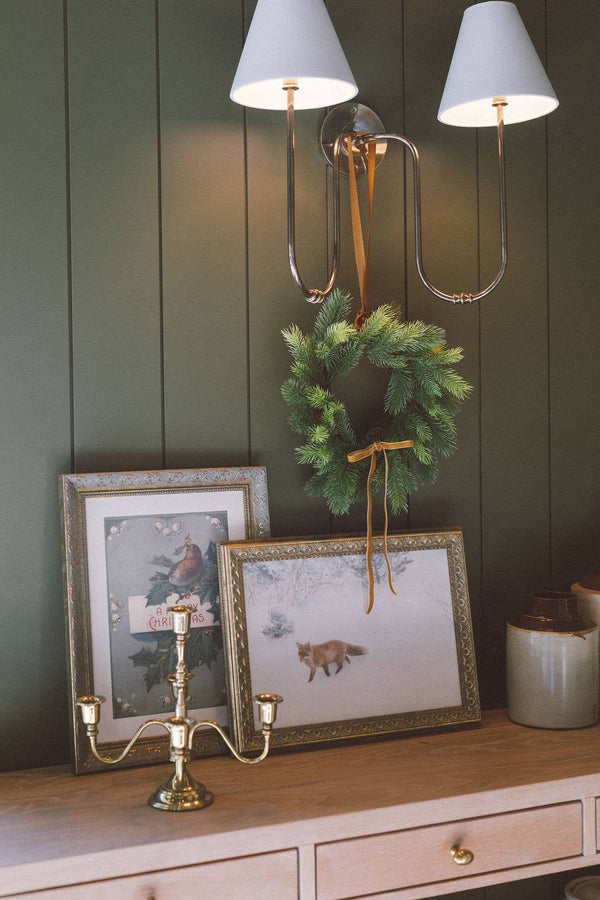 Fox In Winter Framed Antique Art-Blue Hand Home