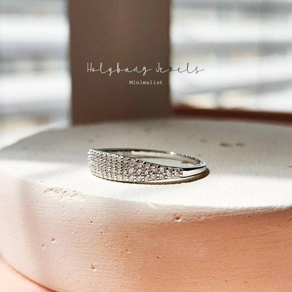 PAVED SIGNET RING - R-F5104-Blue Hand Home