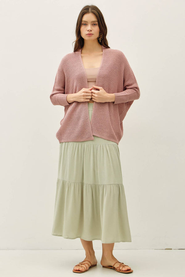 NEW COLOR- DOLMAN SLEEVE OPEN FRONT CARDIGAN-Blue Hand Home