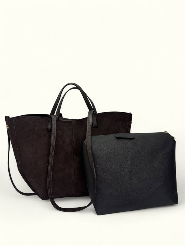 Handcrafted Italian Suede Leather Bag Made In Italy