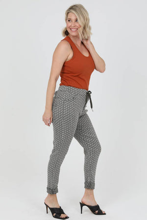 Npa31-Bw73 One Size Jaquard Drawstring Waist Pants