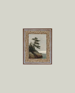 Ocean Side Framed Antique Art-Blue Hand Home
