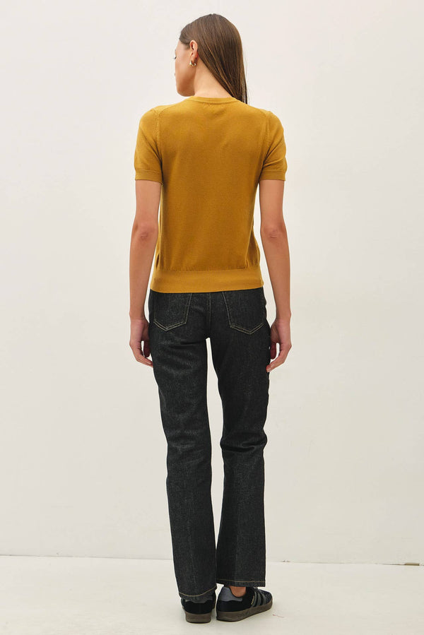 Basic Short Sleeve Sweater Top