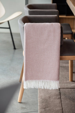 355 - Herringbone Plush Throw-Blue Hand Home