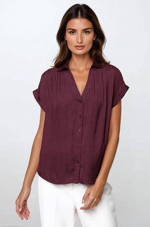 Short Sleeve Blouse - F-Blue Hand Home