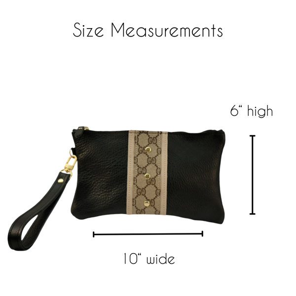 Cathy Wristlet In Black Leather | Upcycled Gucci